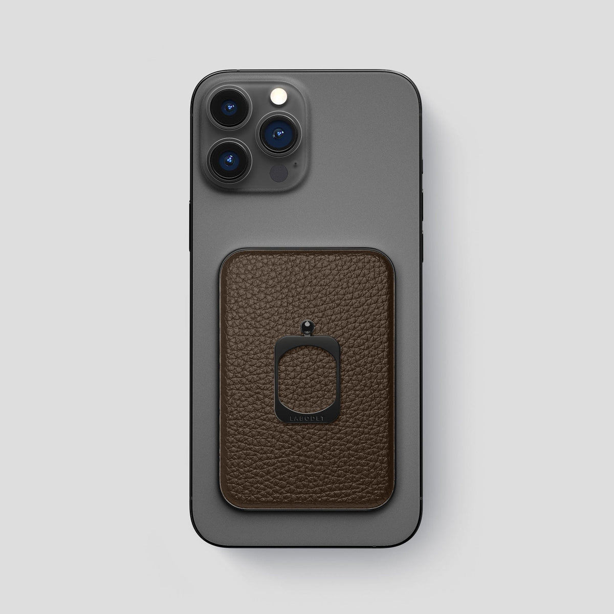 Dark Brown iPhone 15 Pro Max MagSafe Ring Calf with Black Metal -2 | Dark-Brown-Black