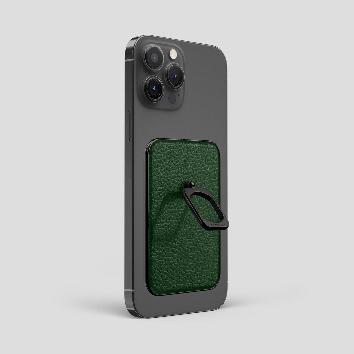 Dark Green iPhone 15 Pro Max MagSafe Ring Calf with Black Metal -1 | Dark-Green-Black