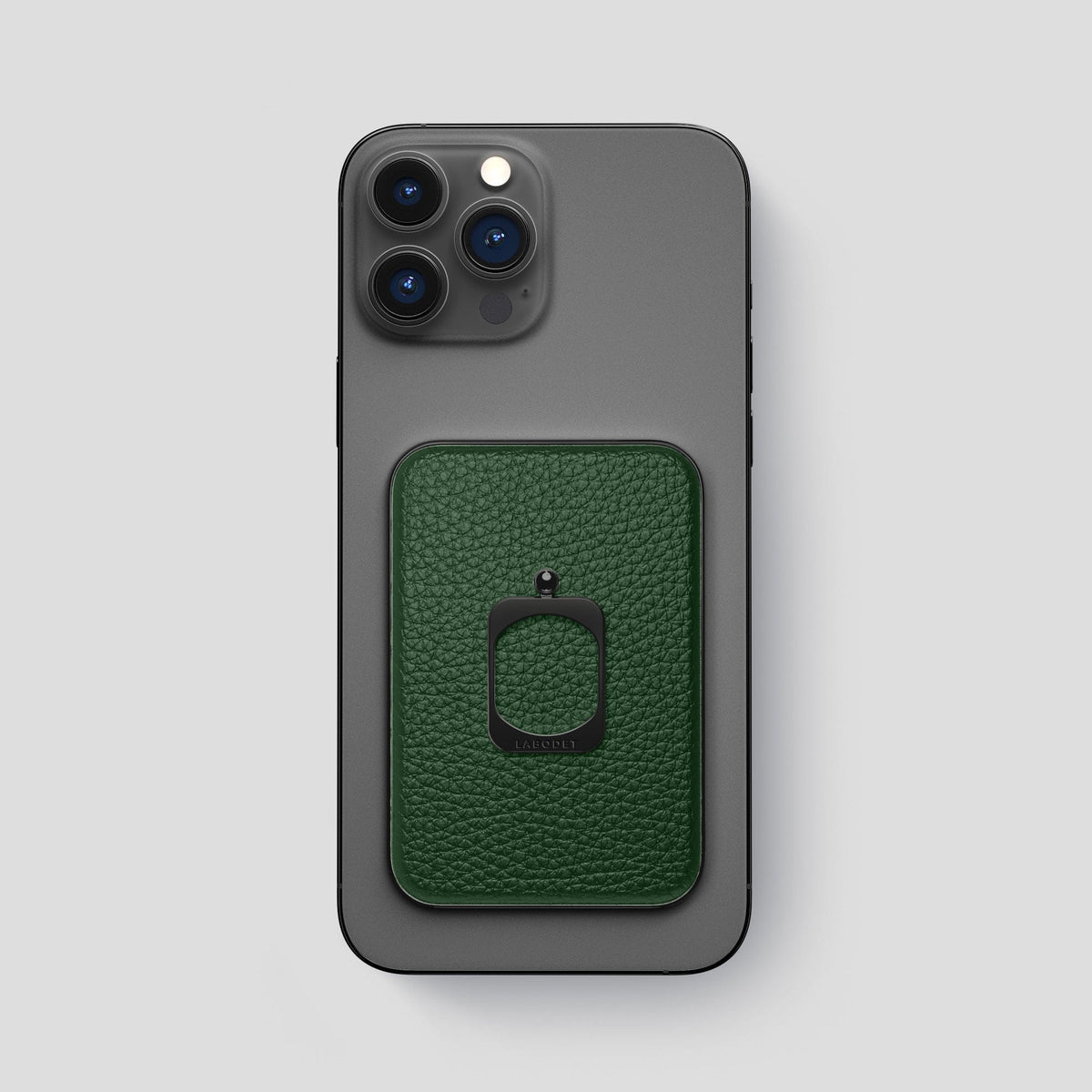 Dark Green iPhone 15 Pro Max MagSafe Ring Calf with Black Metal -2 | Dark-Green-Black