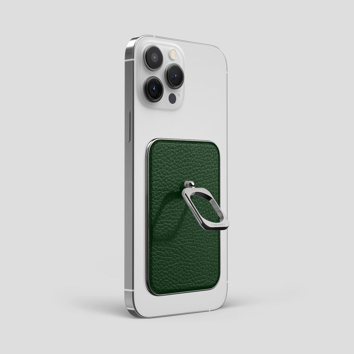 Dark Green iPhone 15 Pro Max MagSafe Ring Calf with Steel Metal -1 | Dark-Green-Steel