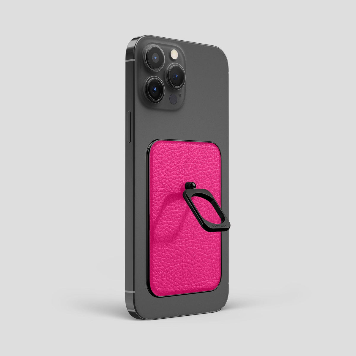 Magenta iPhone 15 Pro Max MagSafe Ring Calf with Black Metal -1 | Magenta-Black