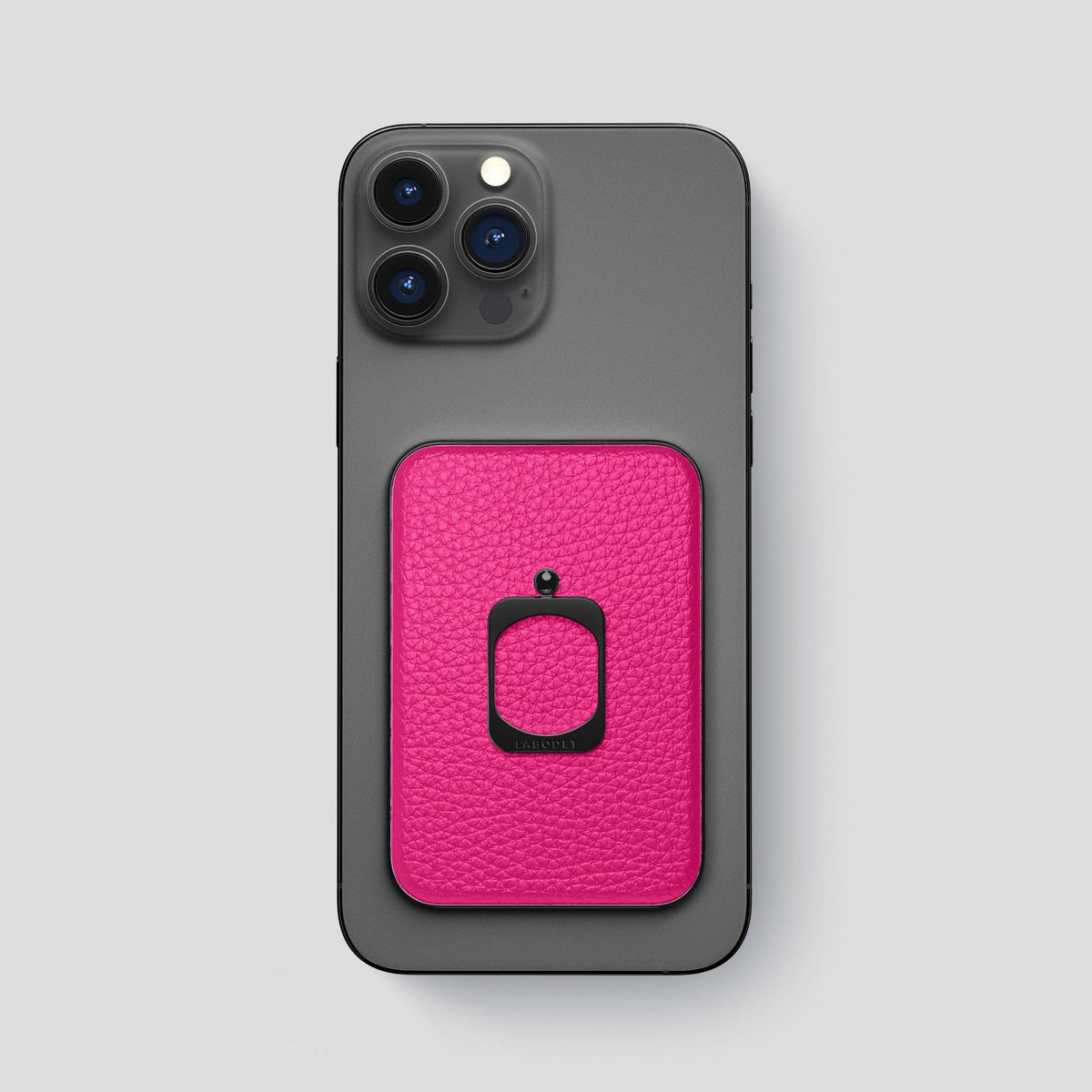 Magenta iPhone 15 Pro Max MagSafe Ring Calf with Black Metal -2 | Magenta-Black
