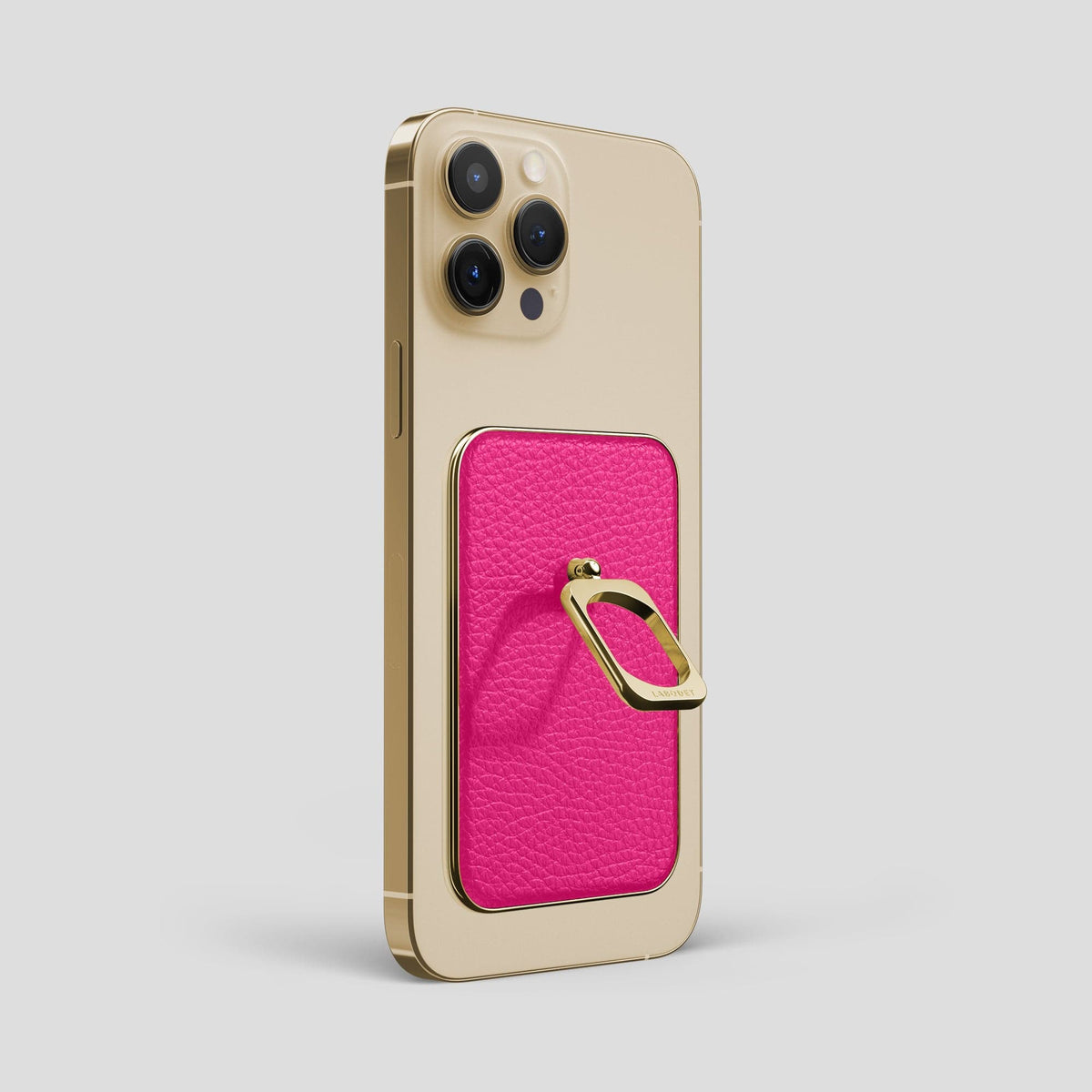 Magenta iPhone 15 Pro Max MagSafe Ring Calf with Gold Metal -1 | Magenta-Gold
