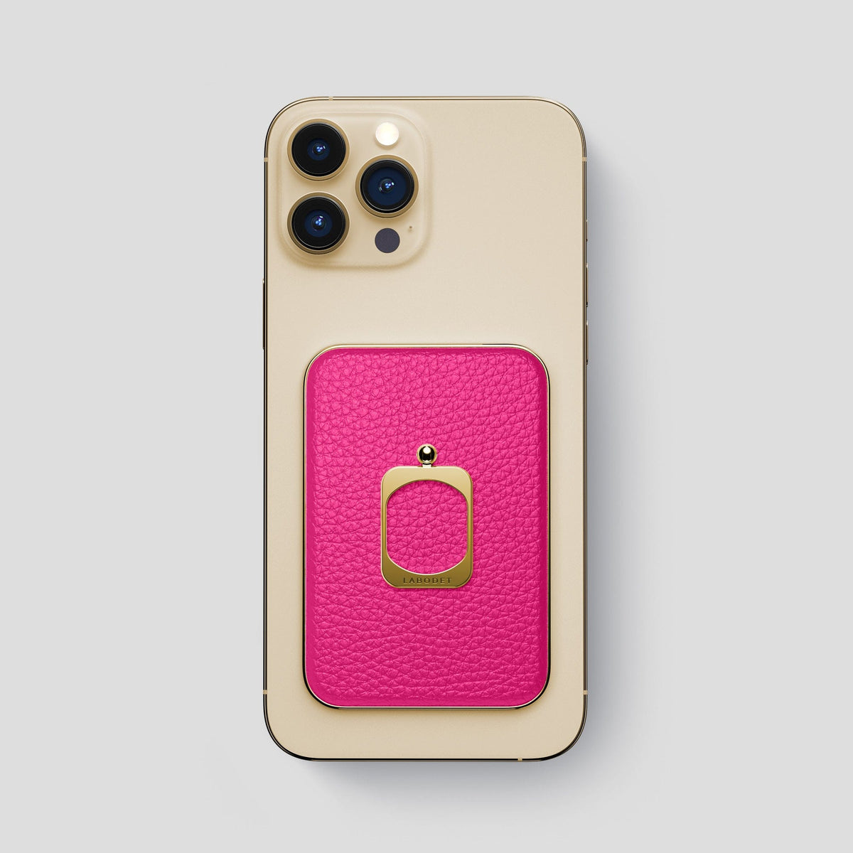 Magenta iPhone 15 Pro Max MagSafe Ring Calf with Gold Metal -2 | Magenta-Gold