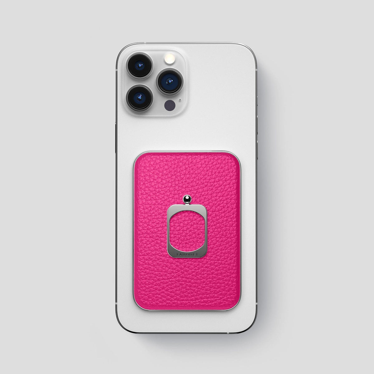 Magenta iPhone 15 Pro Max MagSafe Ring Calf with Steel Metal -2 | Magenta-Steel