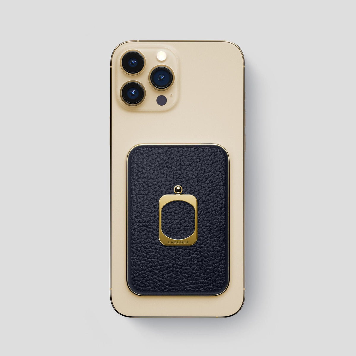 Marine iPhone 15 Pro Max MagSafe Ring Calf with Gold Metal -2 | Marine-Gold