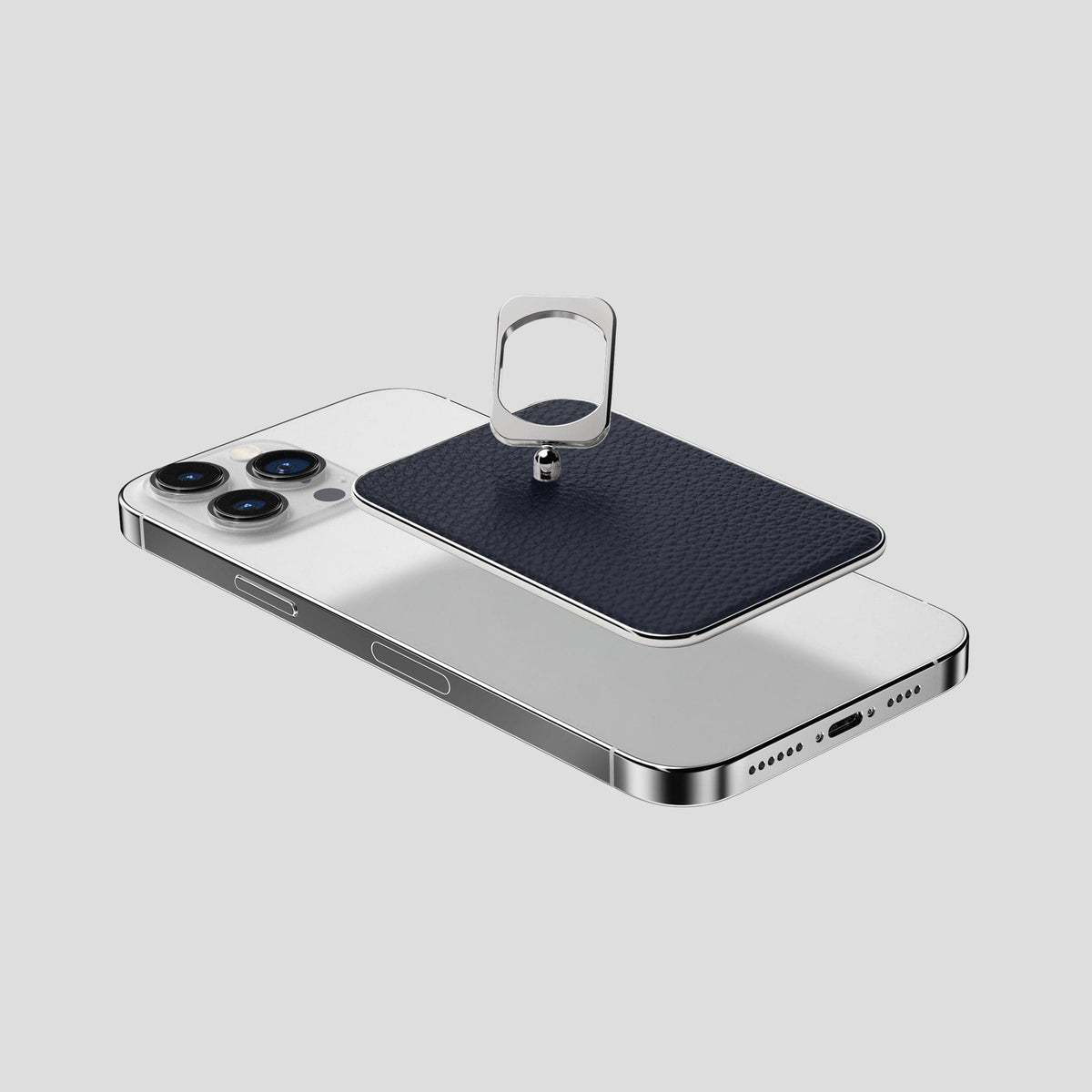 Marine iPhone 15 Pro Max MagSafe Ring Calf with Steel Metal -4 | Marine-Steel