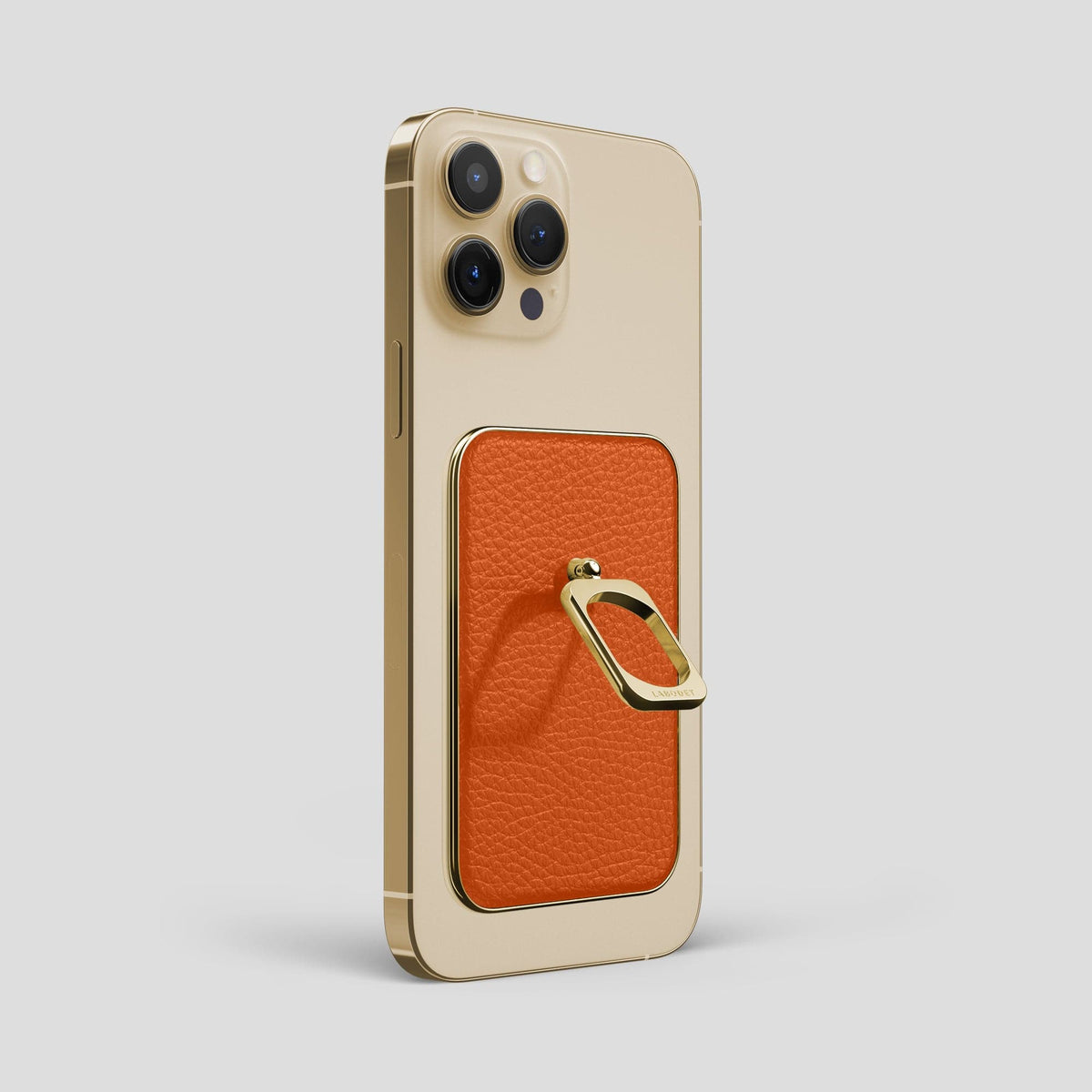 Orange iPhone 15 Pro Max MagSafe Ring Calf with Gold Metal -1 | Orange-Gold