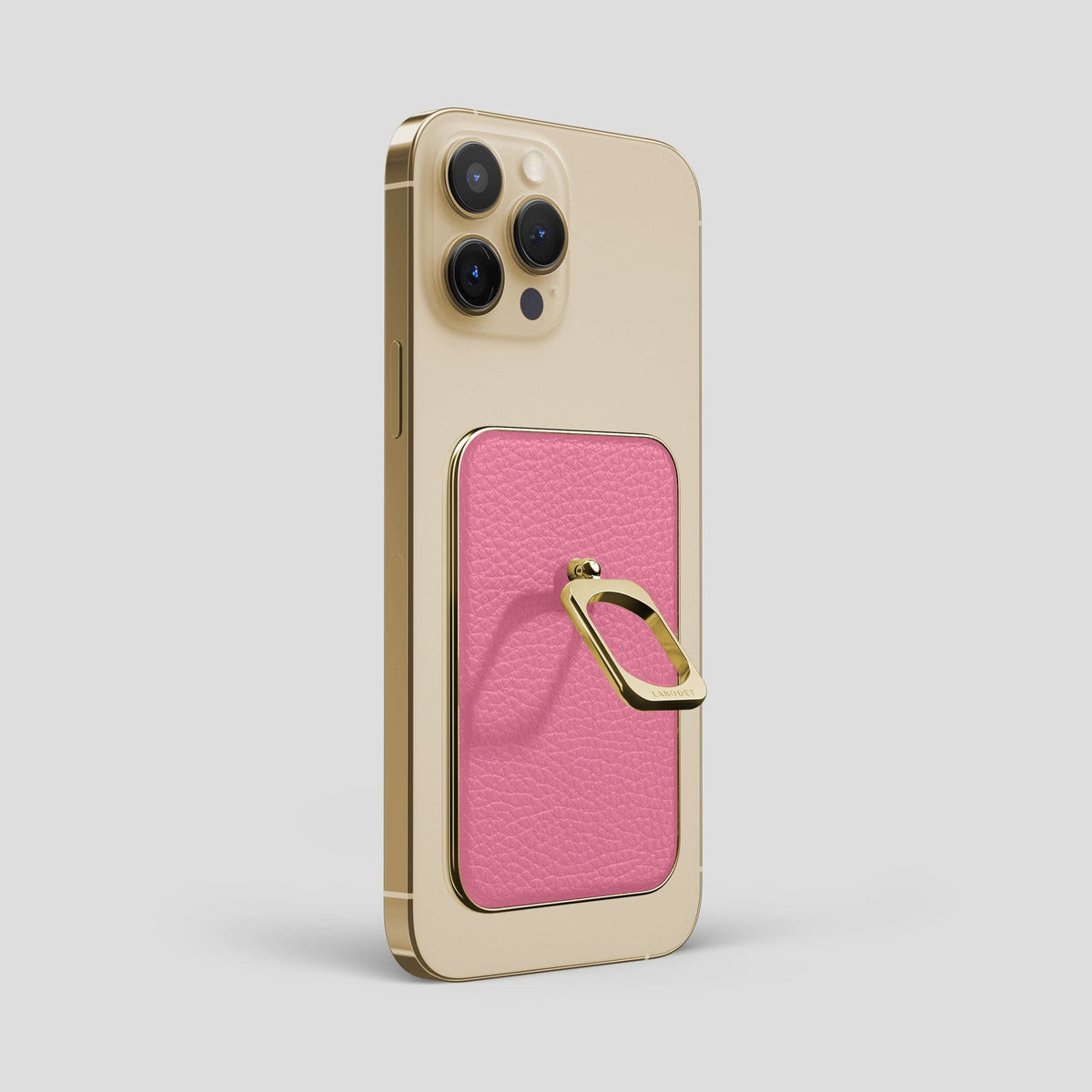 Pink iPhone 15 Pro Max MagSafe Ring Calf with Gold Metal -1 | Pink-Gold