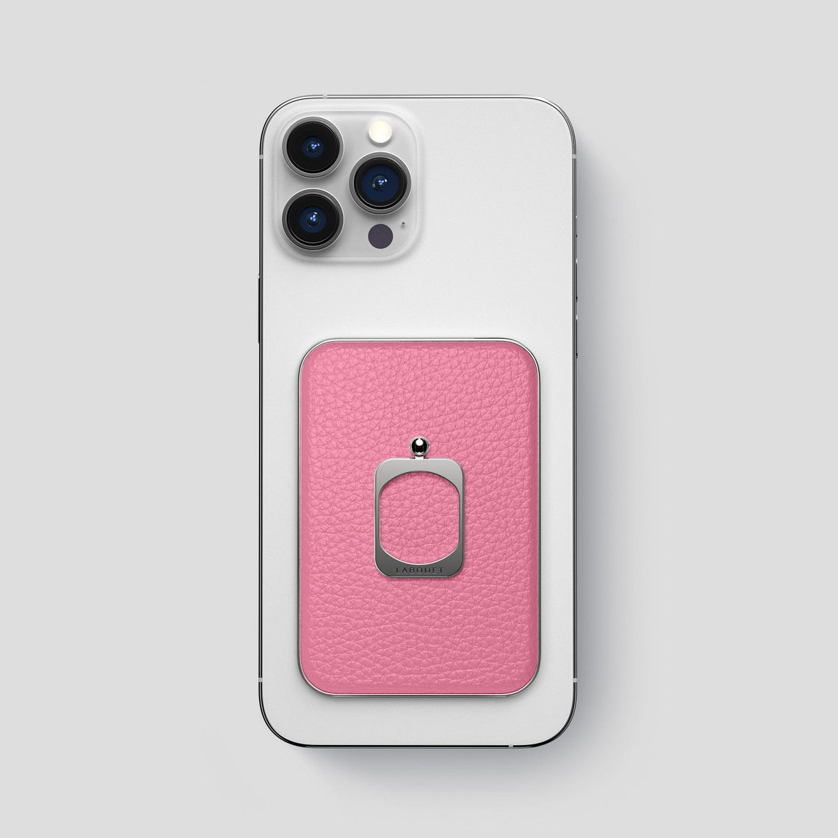 Pink iPhone 15 Pro Max MagSafe Ring Calf with Steel Metal -2 | Pink-Steel