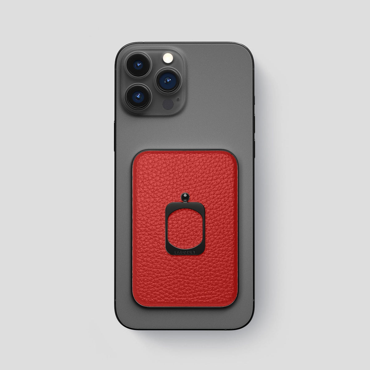 Red iPhone 15 Pro Max MagSafe Ring Calf with Black Metal -2 | Red-Black