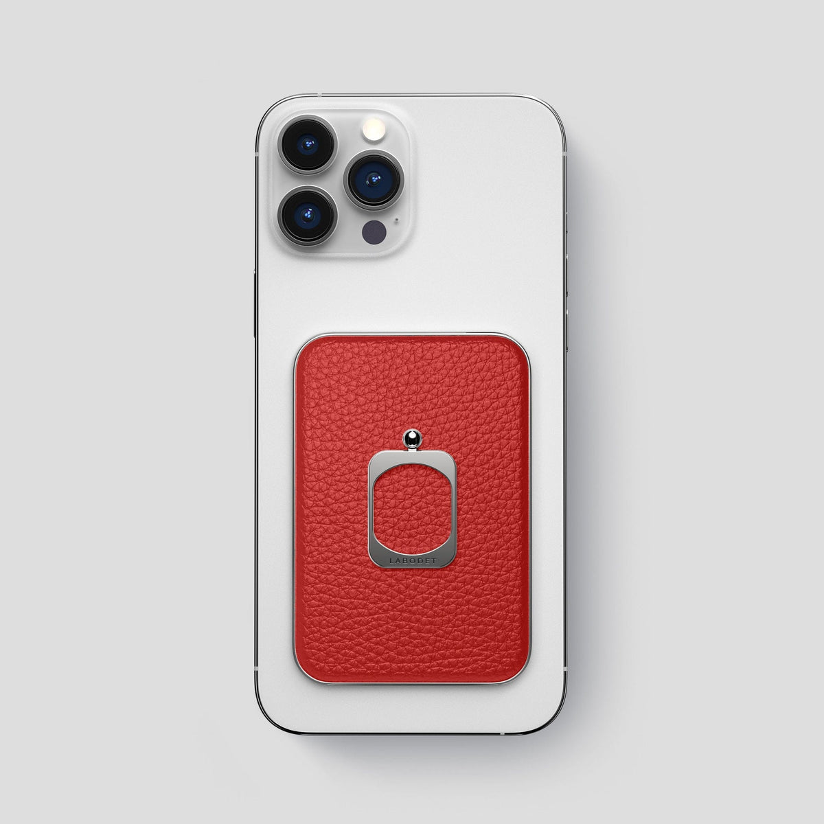 Red iPhone 15 Pro Max MagSafe Ring Calf with Steel Metal -2 | Red-Steel