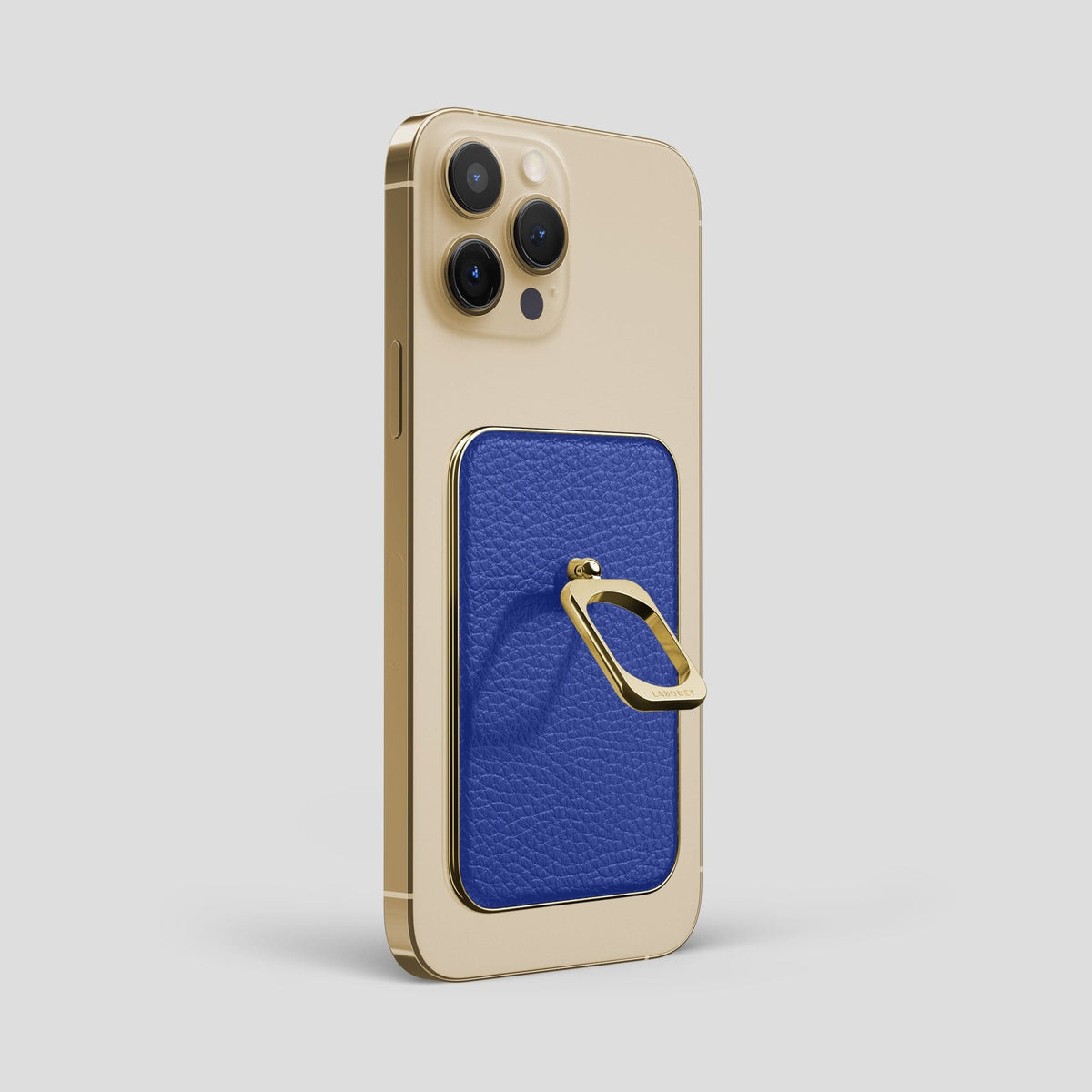 Royal Blue iPhone 15 Pro Max MagSafe Ring Calf with Gold Metal -1 | Royal-Blue-Gold