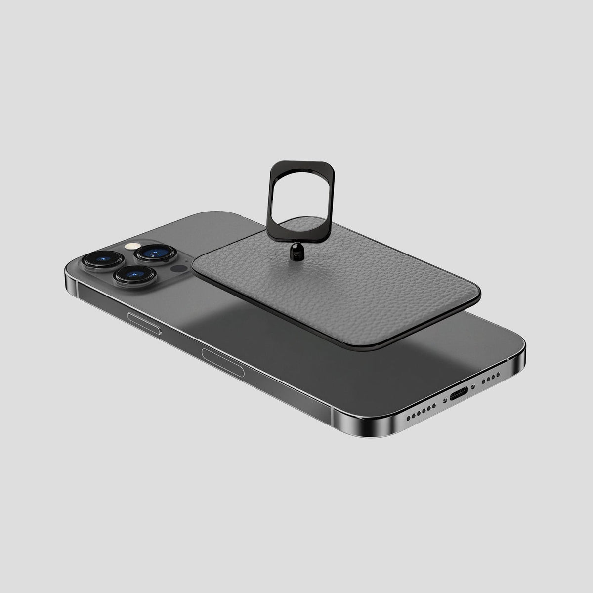 Souris iPhone 15 Pro Max MagSafe Ring Calf with Black Metal -4 | Souris-Black