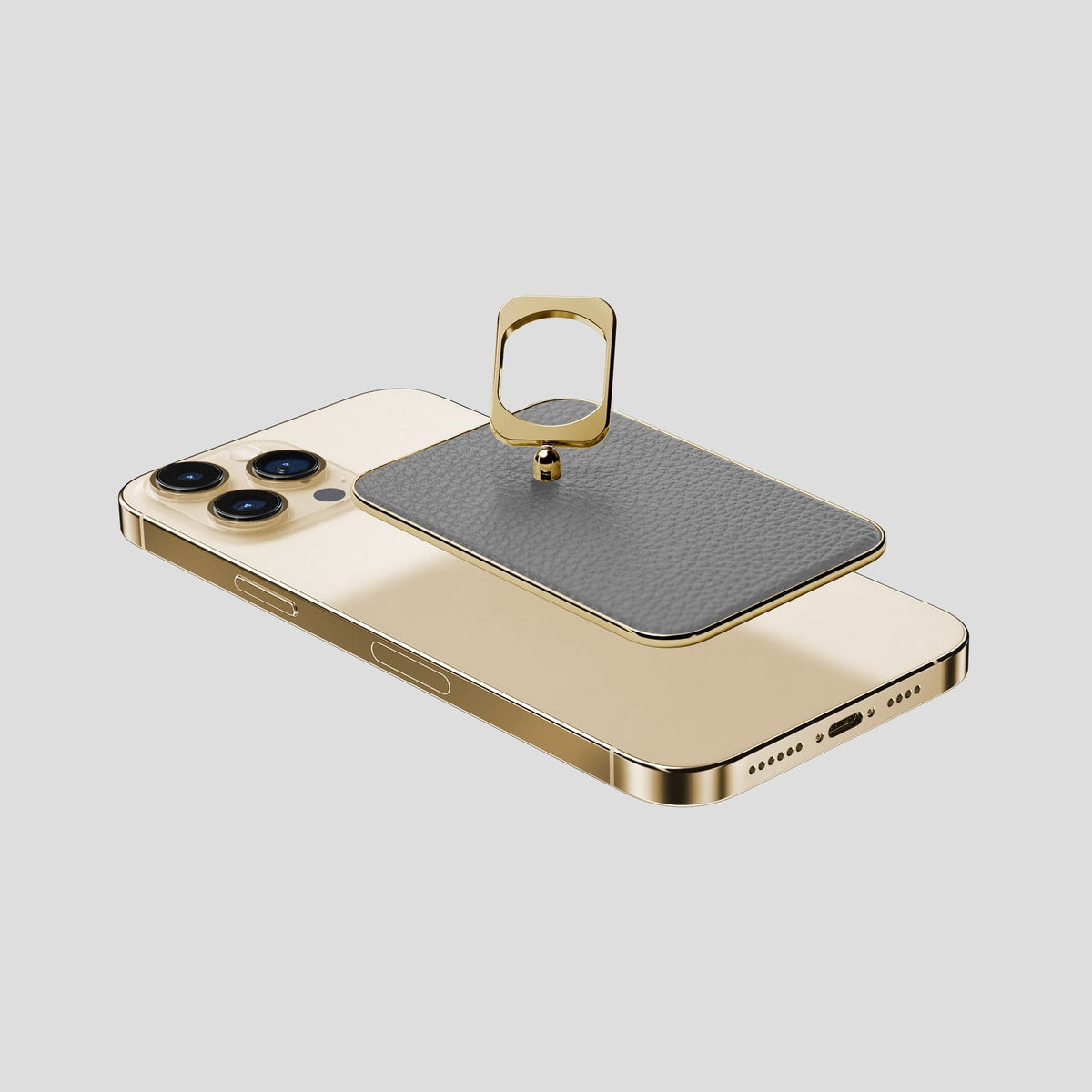Souris iPhone 15 Pro Max MagSafe Ring Calf with Gold Metal -4 | Souris-Gold