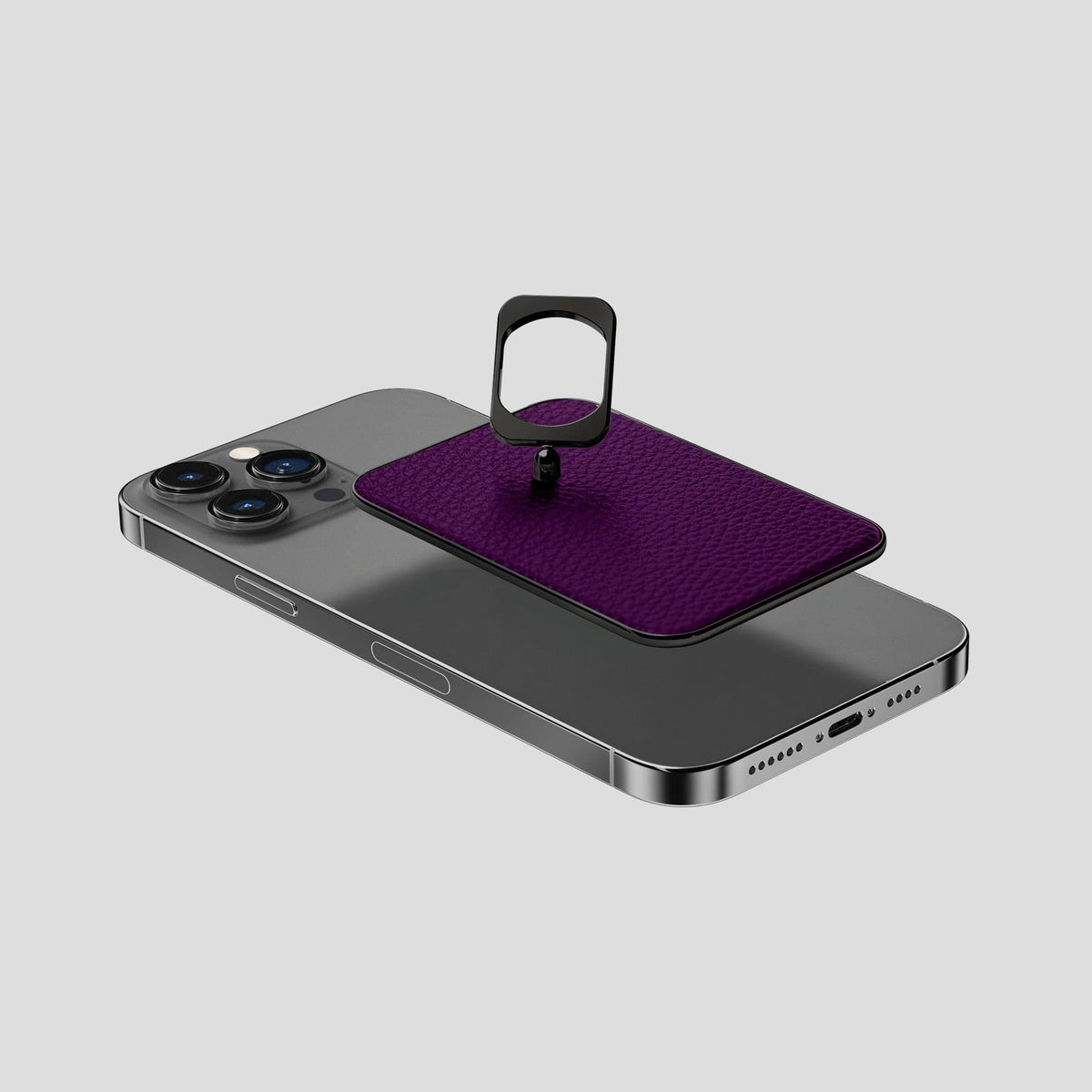 Violet iPhone 15 Pro Max MagSafe Ring Calf with Black Metal -4 | Violet-Black