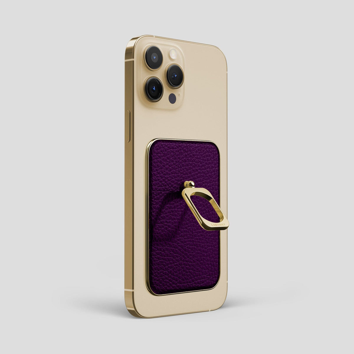 Violet iPhone 15 Pro Max MagSafe Ring Calf with Gold Metal -1 | Violet-Gold