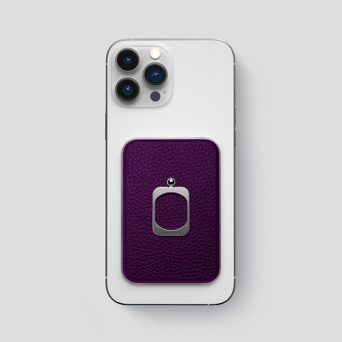 Violet iPhone 15 Pro Max MagSafe Ring Calf with Steel Metal -2 | Violet-Steel
