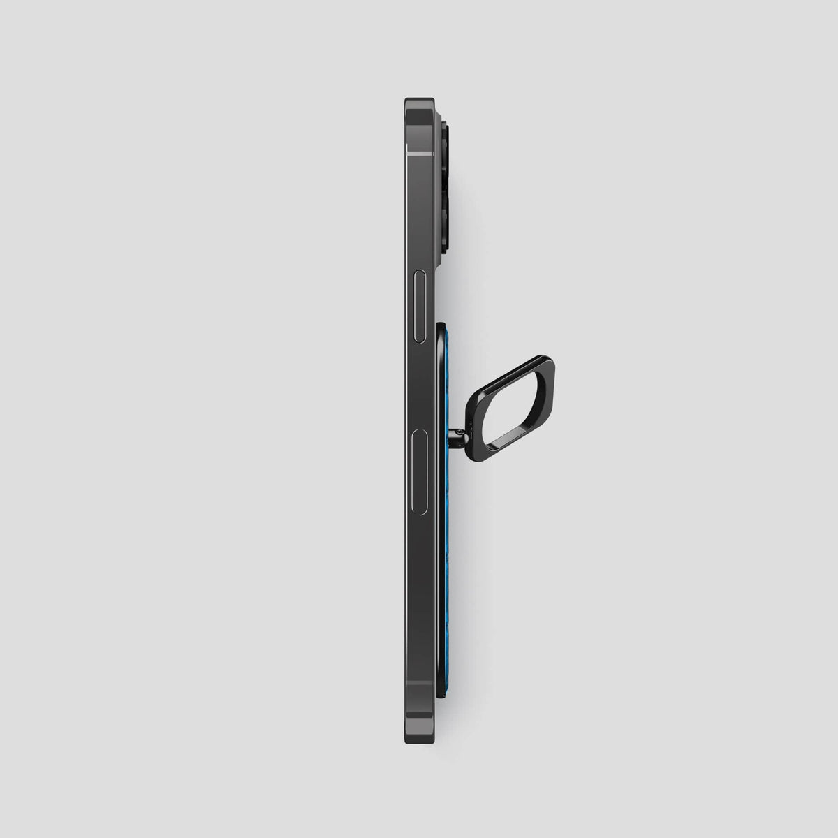 Blue-Lagoon iPhone 15 Pro Max Magsafe Ring Porosus Crocodile with Black Metal -3 | Blue-Lagoon-Black