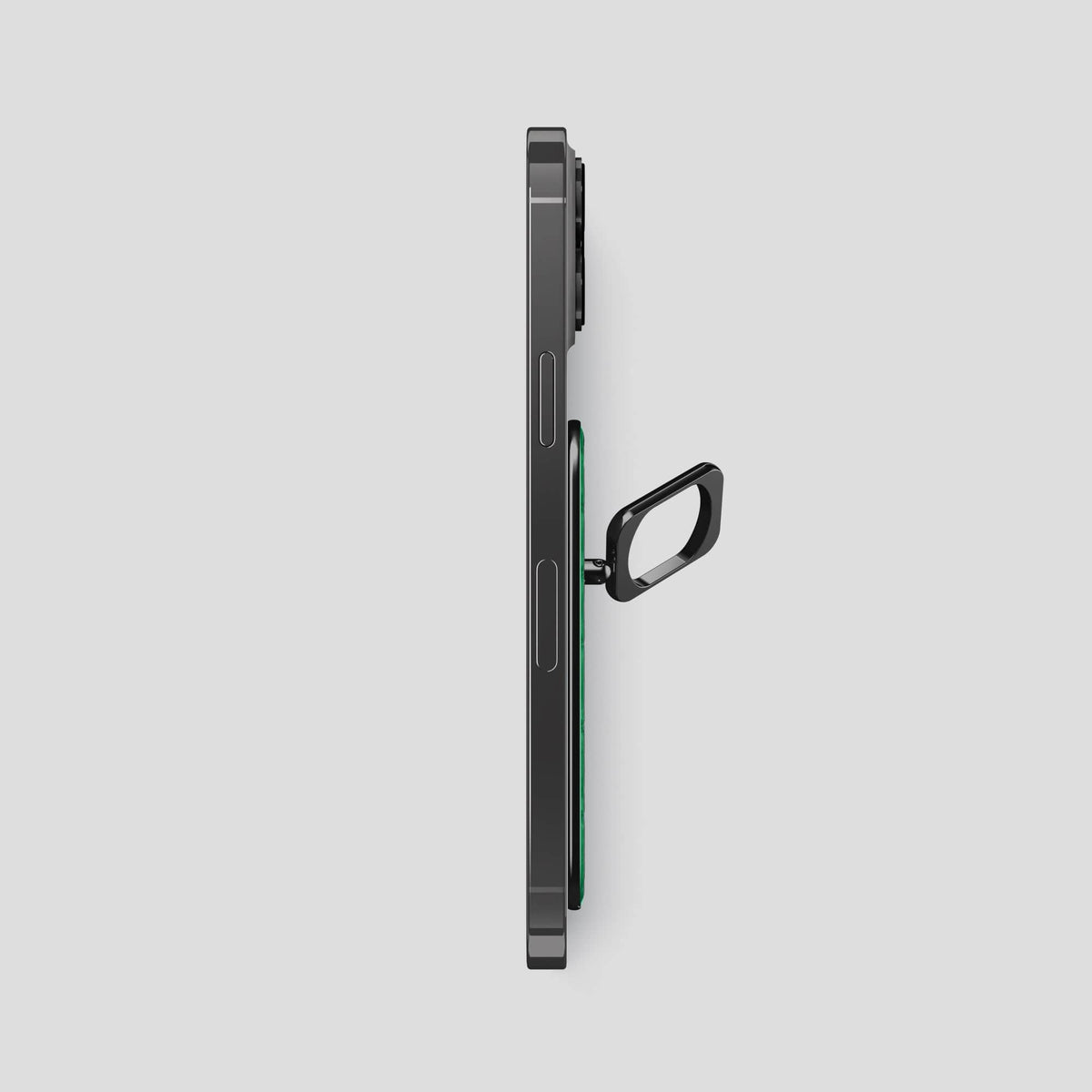 Cactus-Green iPhone 15 Pro Max Magsafe Ring Porosus Crocodile with Black Metal -3 | Cactus-Green-Black