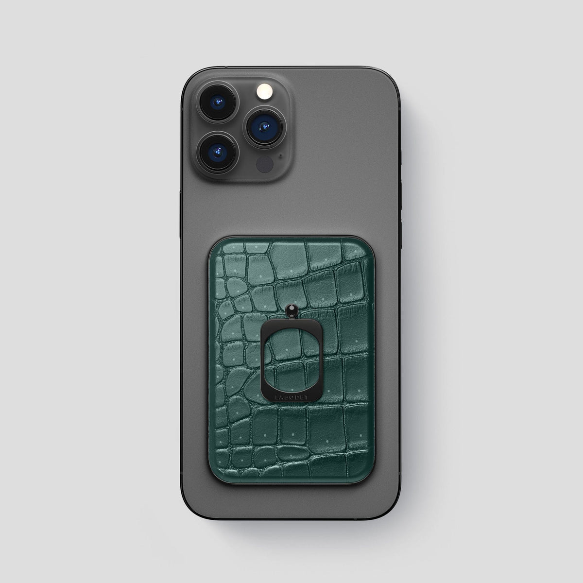 Dark-Forest iPhone 15 Pro Max Magsafe Ring Porosus Crocodile with Black Metal -2 | Dark-Forest-Black