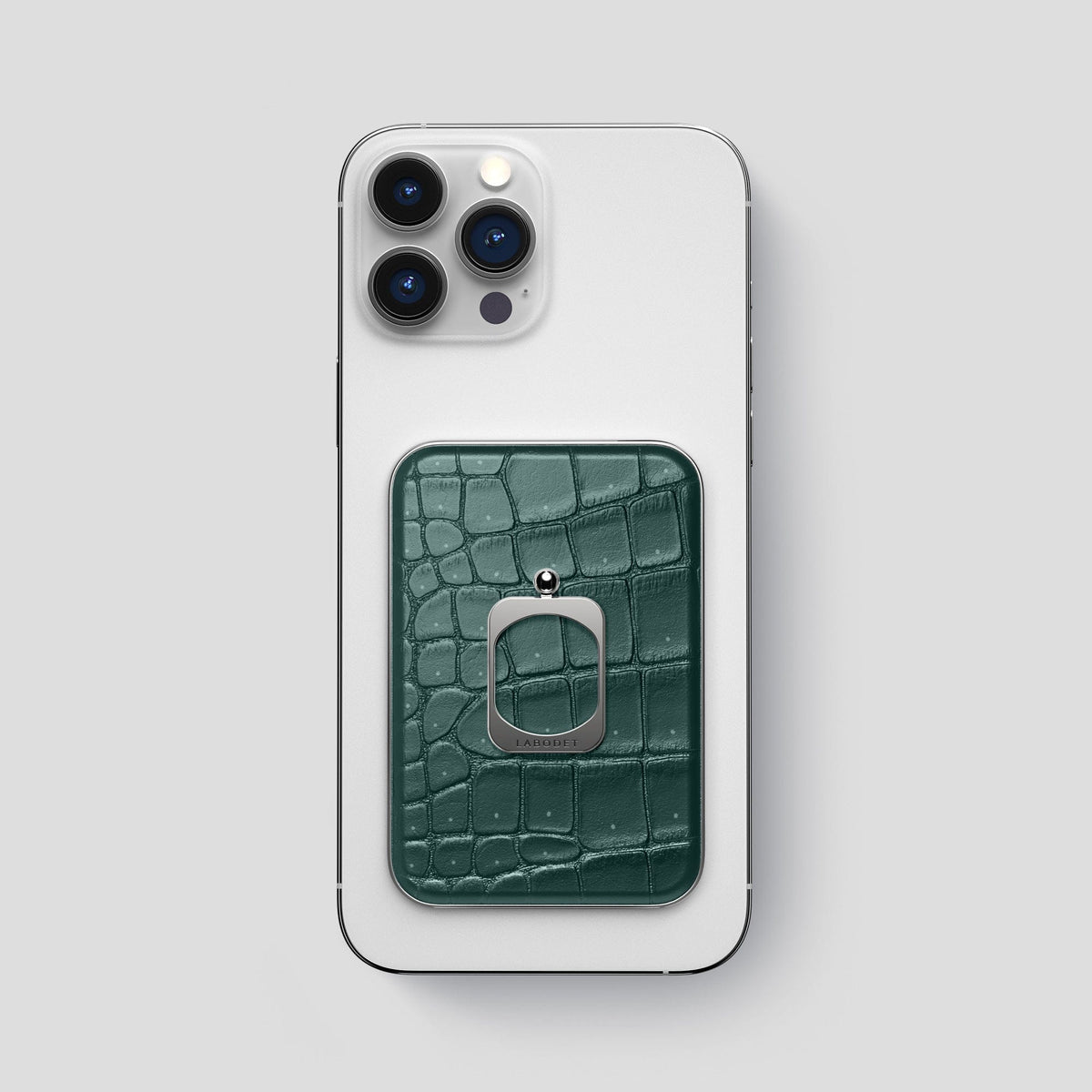 Dark-Forest iPhone 15 Pro Max Magsafe Ring Porosus Crocodile with Steel Metal -2 | Dark-Forest-Steel