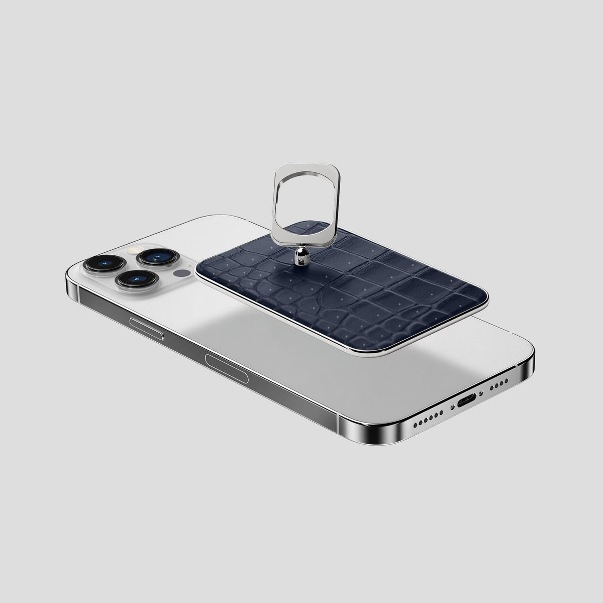 Deep Blue Sea iPhone 15 Pro Max Magsafe Ring Porosus Crocodile with Steel Metal -4 | Deep-Blue-Sea-Steel
