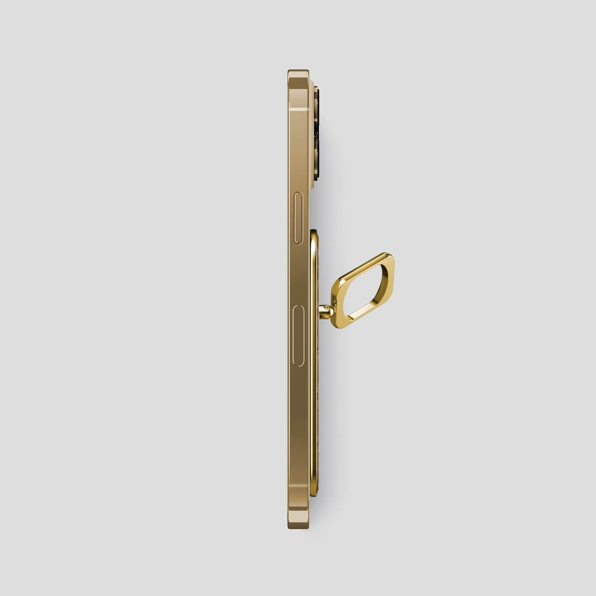 Fur-Brown iPhone 15 Pro Max Magsafe Ring Porosus Crocodile with Gold Metal -3 | Fur-Brown-Gold