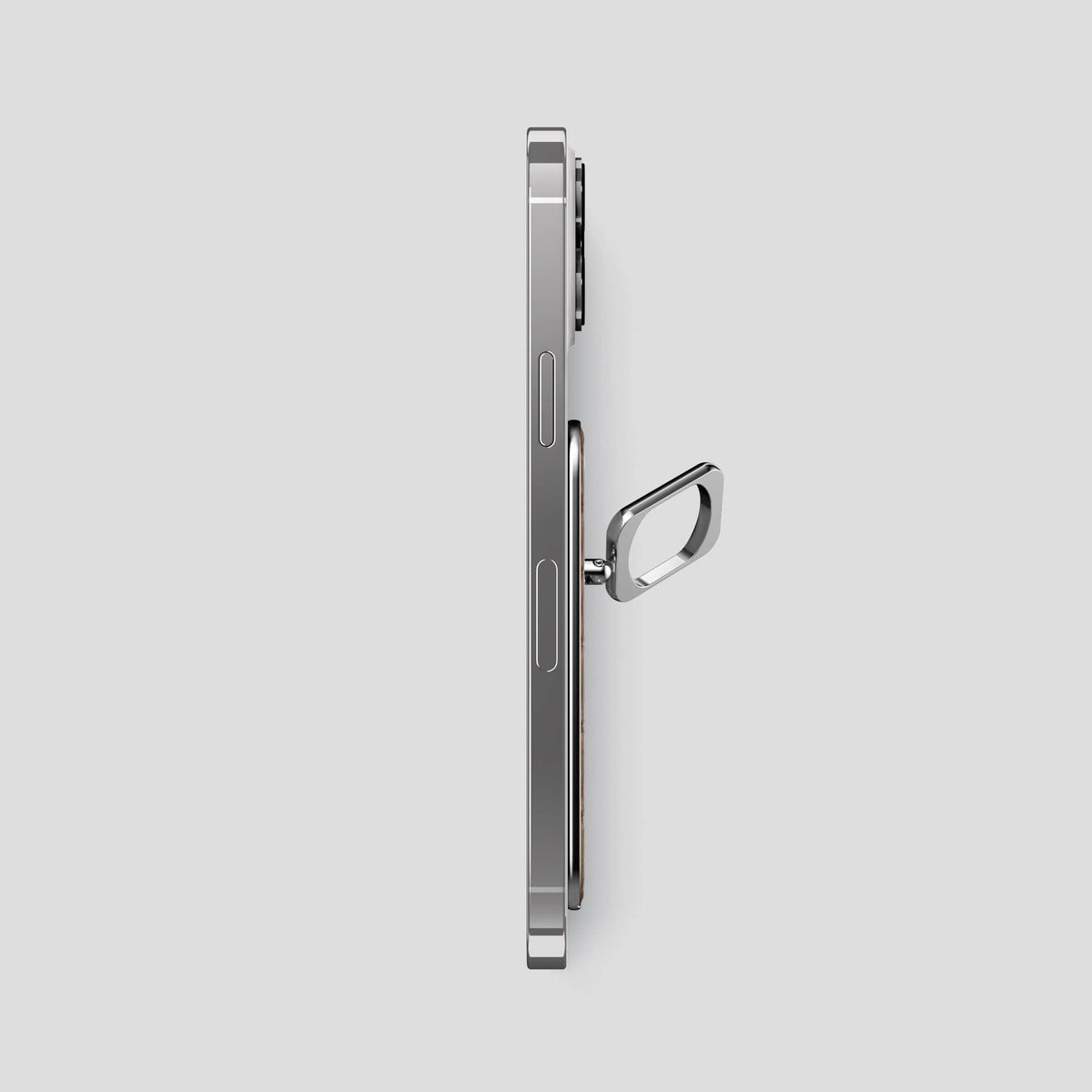 Fur-Brown iPhone 15 Pro Max Magsafe Ring Porosus Crocodile with Steel Metal -3 | Fur-Brown-Steel