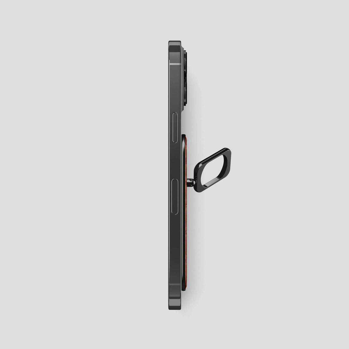 Mahogany-Brown iPhone 15 Pro Max Magsafe Ring Porosus Crocodile with Black Metal -3 | Mahogany-Brown-Black