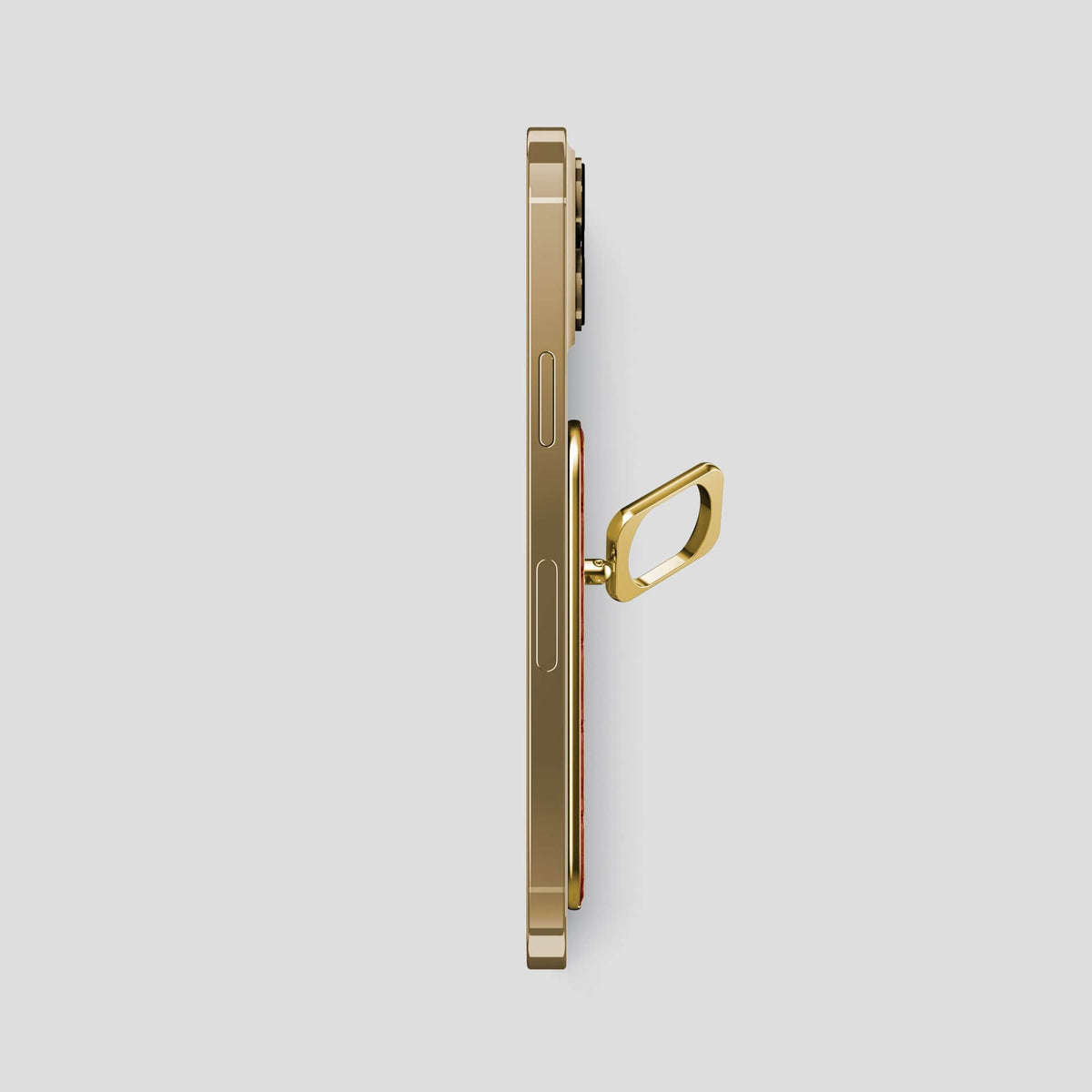 Mahogany-Brown iPhone 15 Pro Max Magsafe Ring Porosus Crocodile with Gold Metal -3 | Mahogany-Brown-Gold