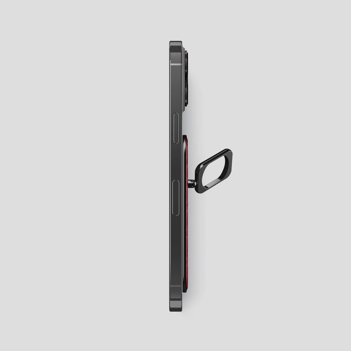 Burgundy iPhone 15 Pro Max Magsafe Ring Porosus Crocodile with Black Metal -3 | Burgundy-Black