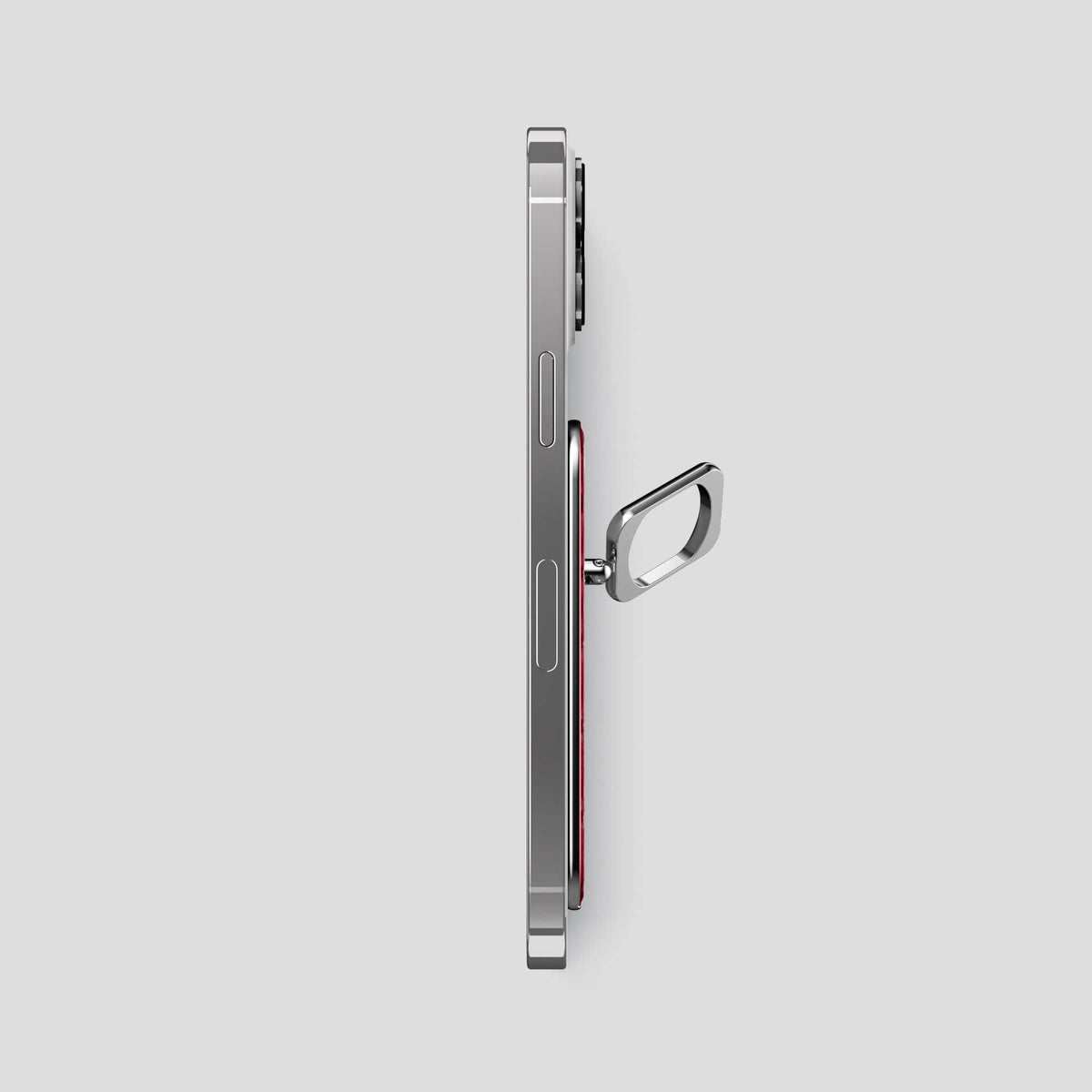 Burgundy iPhone 15 Pro Max Magsafe Ring Porosus Crocodile with Steel Metal -3 | Burgundy-Steel