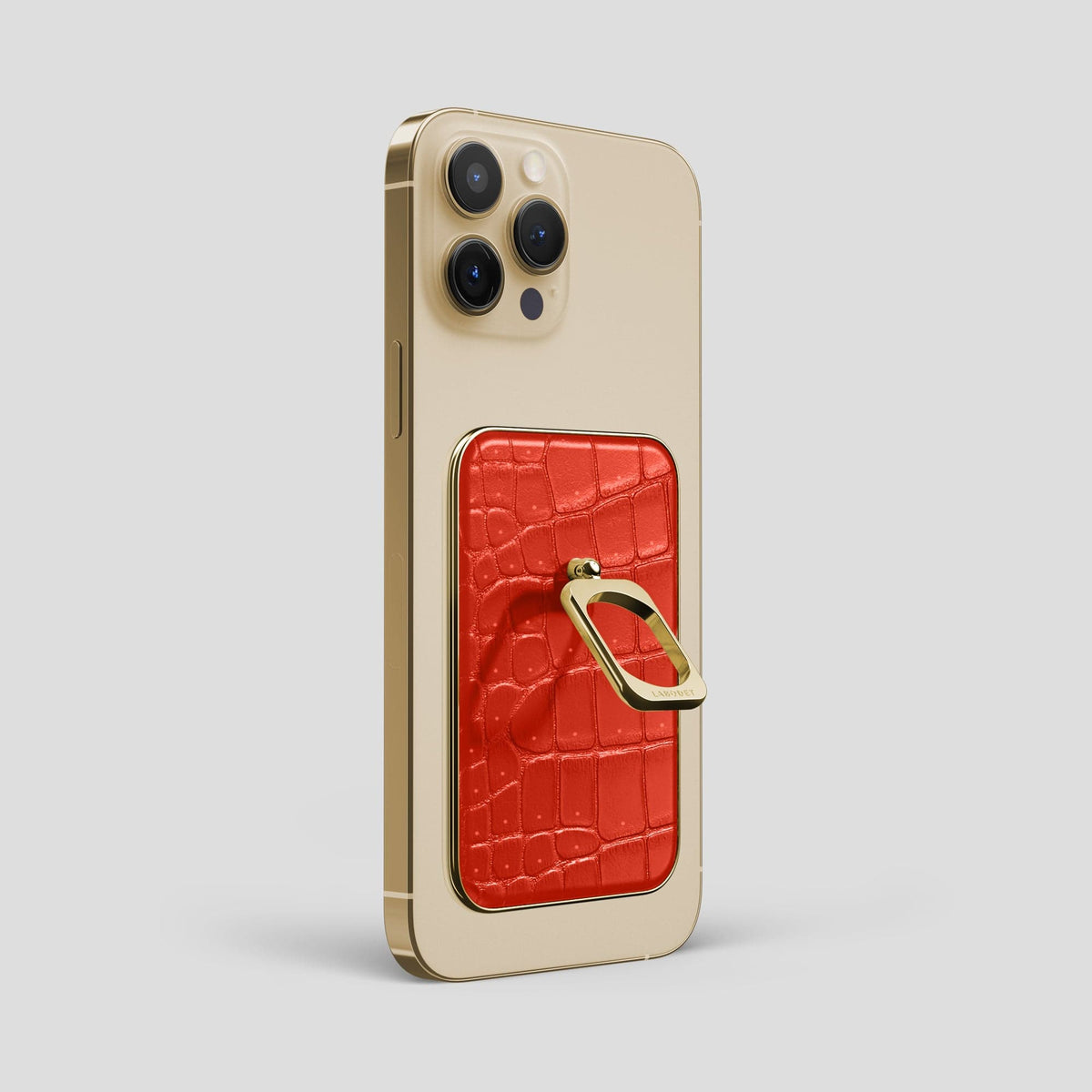Rust iPhone 15 Pro Max Magsafe Ring Porosus Crocodile with Gold Metal -1 | Rust-Gold
