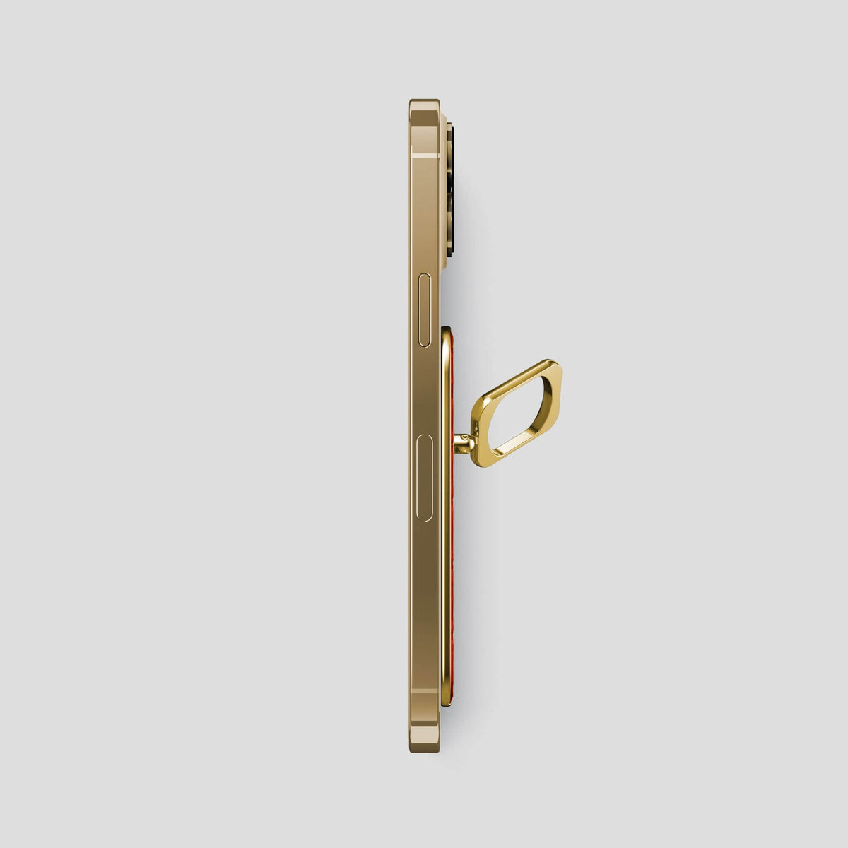 Rust iPhone 15 Pro Max Magsafe Ring Porosus Crocodile with Gold Metal -3 | Rust-Gold