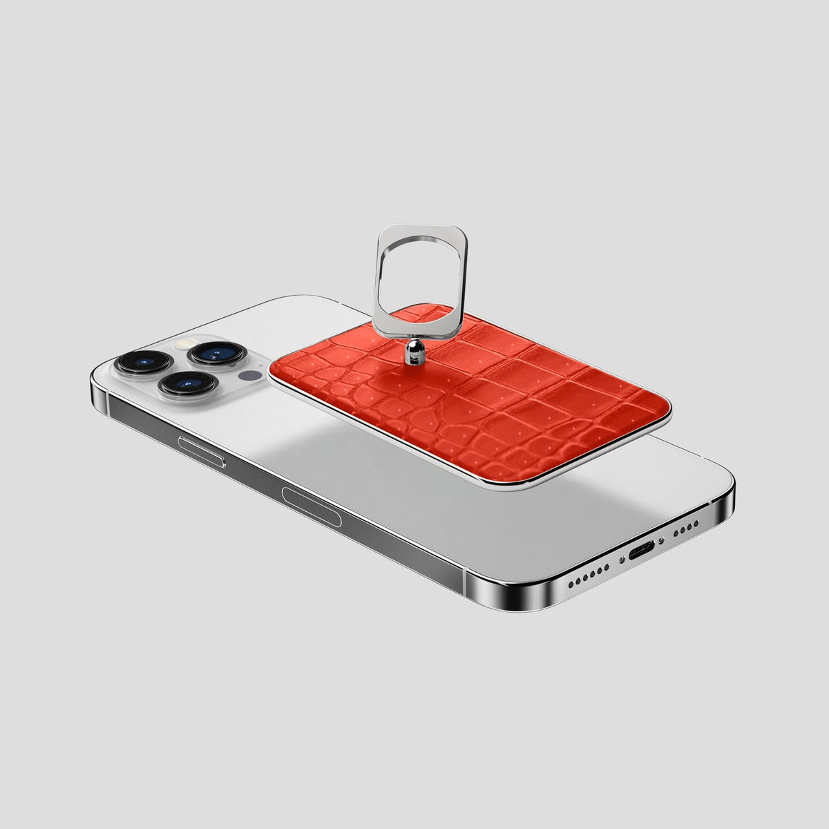 Rust iPhone 15 Pro Max Magsafe Ring Porosus Crocodile with Steel Metal -4 | Rust-Steel