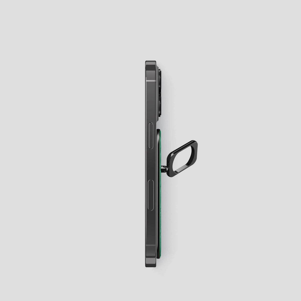 Cactus-Green iPhone 15 Pro Magsafe Ring Porosus Crocodile with Black Metal -3 | Cactus-Green-Black