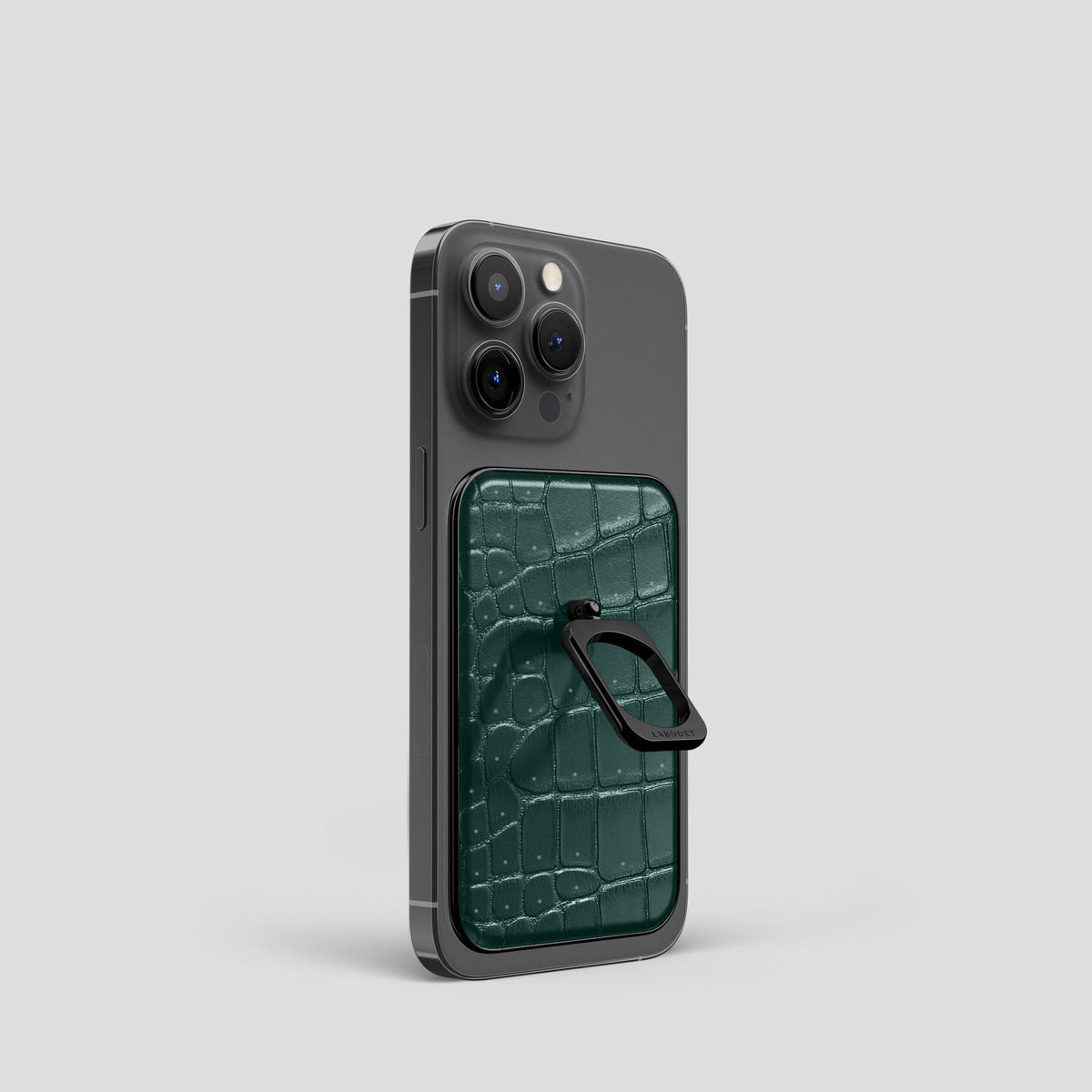Dark-Forest iPhone 15 Pro Magsafe Ring Porosus Crocodile with Black Metal -1 | Dark-Forest-Black