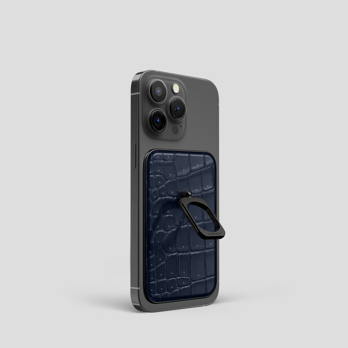 Deep Blue Sea iPhone 15 Pro Magsafe Ring Porosus Crocodile with Black Metal -1 | Deep-Blue-Sea-Black