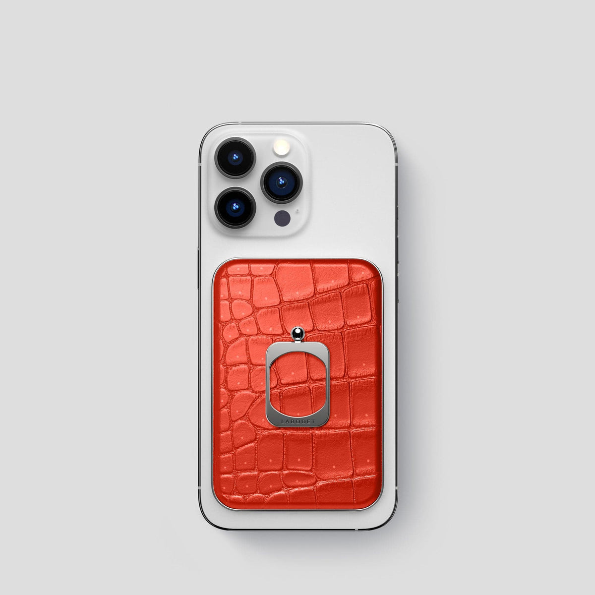 Rust iPhone 15 Pro Magsafe Ring Porosus Crocodile with Steel Metal -2 | Rust-Steel