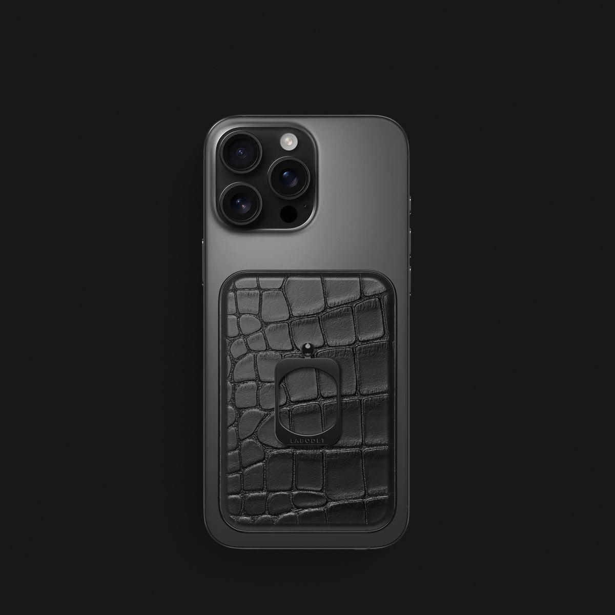 iPhone 16 Pro MagSafe Ring Edition-Black Alligator with Black Metal -1 | Edition-Black-Black