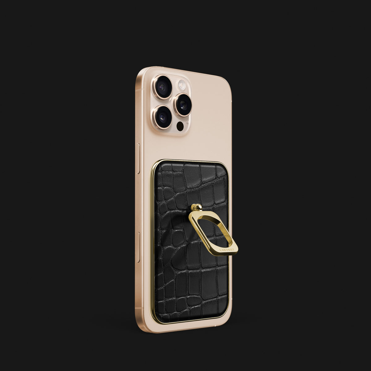 iPhone 16 Pro MagSafe Ring Edition-Black Alligator with Gold Metal -2 | Edition-Black-Gold