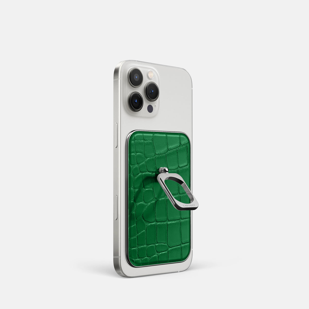 Forest-Green iPhone 16 Pro MagSafe Ring In Alligator with Steel Metal -1 | Forest-Green-Steel