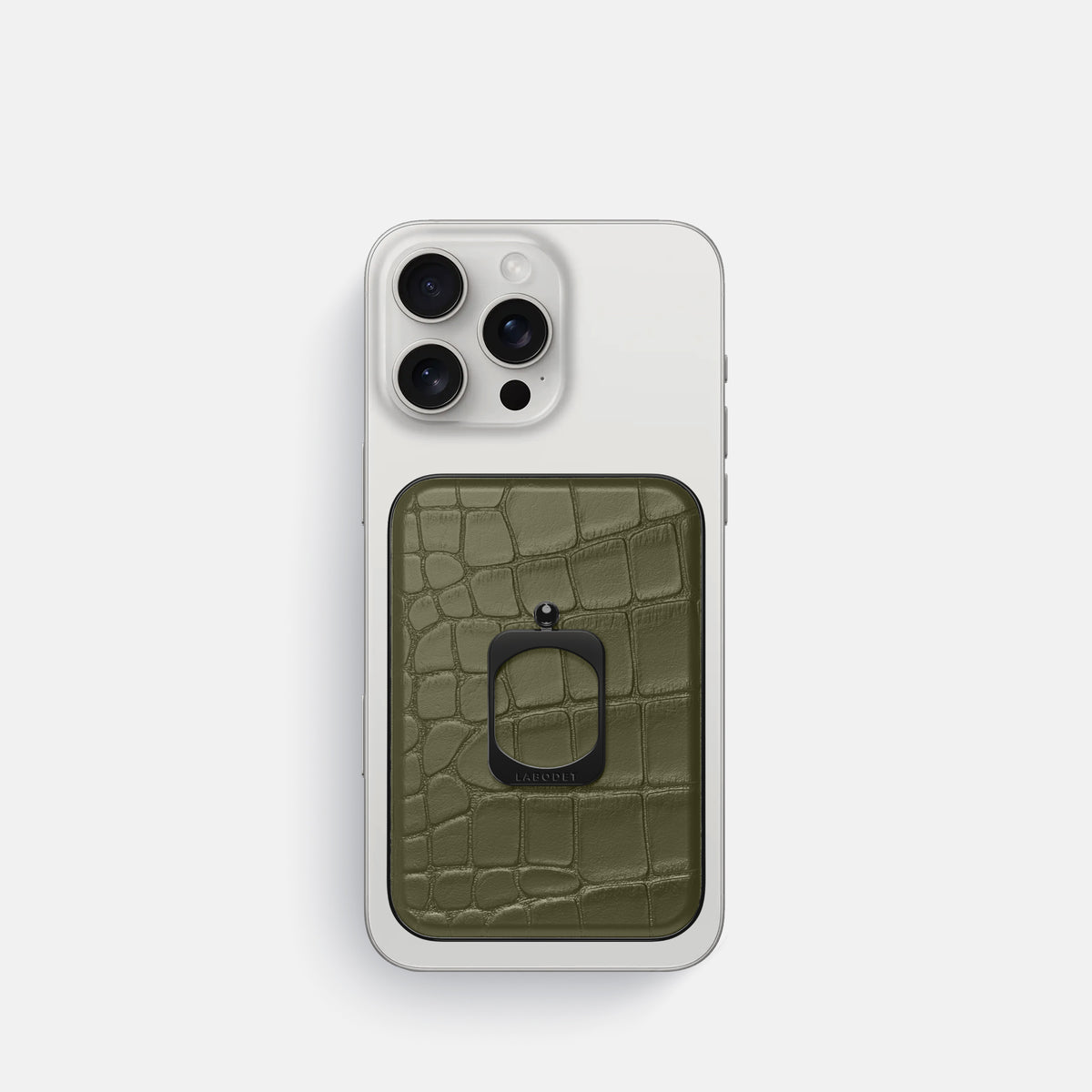 Kaki-Green iPhone 16 Pro MagSafe Ring Alligator with Black Metal -2 | Kaki-Green-Black