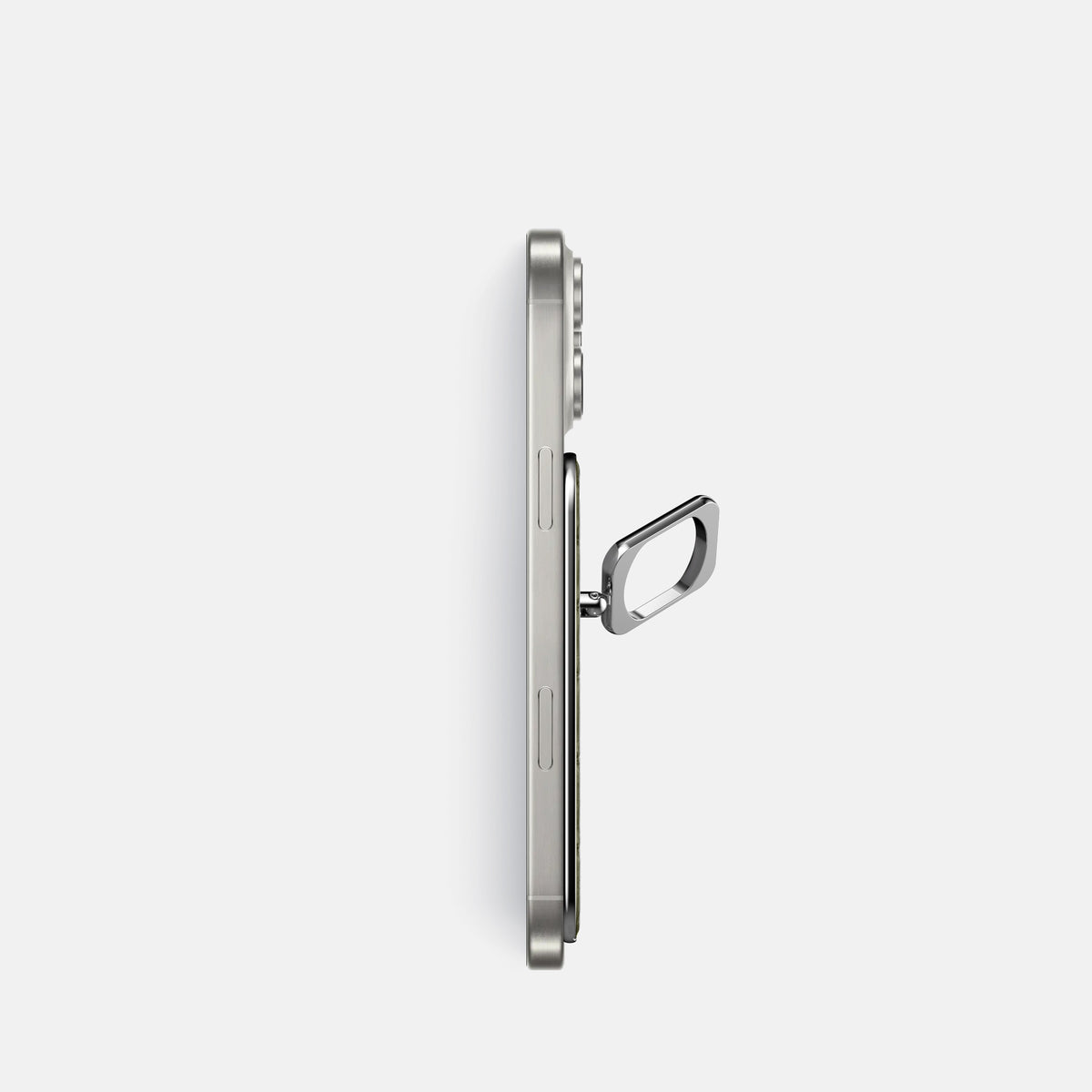 Kaki-Green iPhone 16 Pro MagSafe Ring Alligator with Steel Metal -3 | Kaki-Green-Steel