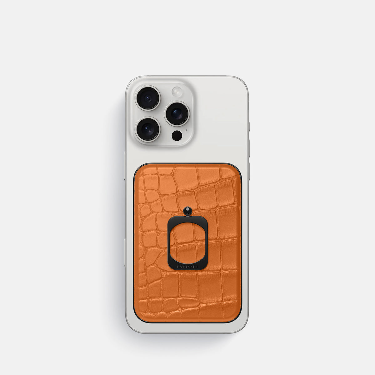 Orange iPhone 16 Pro MagSafe Ring Alligator with Black Metal -2 | Orange-Black