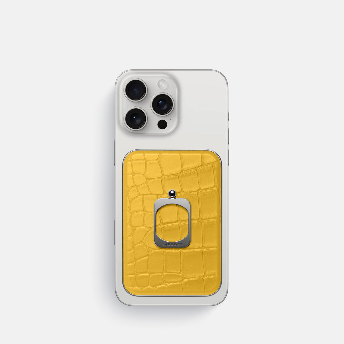 Yellow iPhone 16 Pro MagSafe Ring Alligator with Steel Metal -2 | Yellow-Steel
