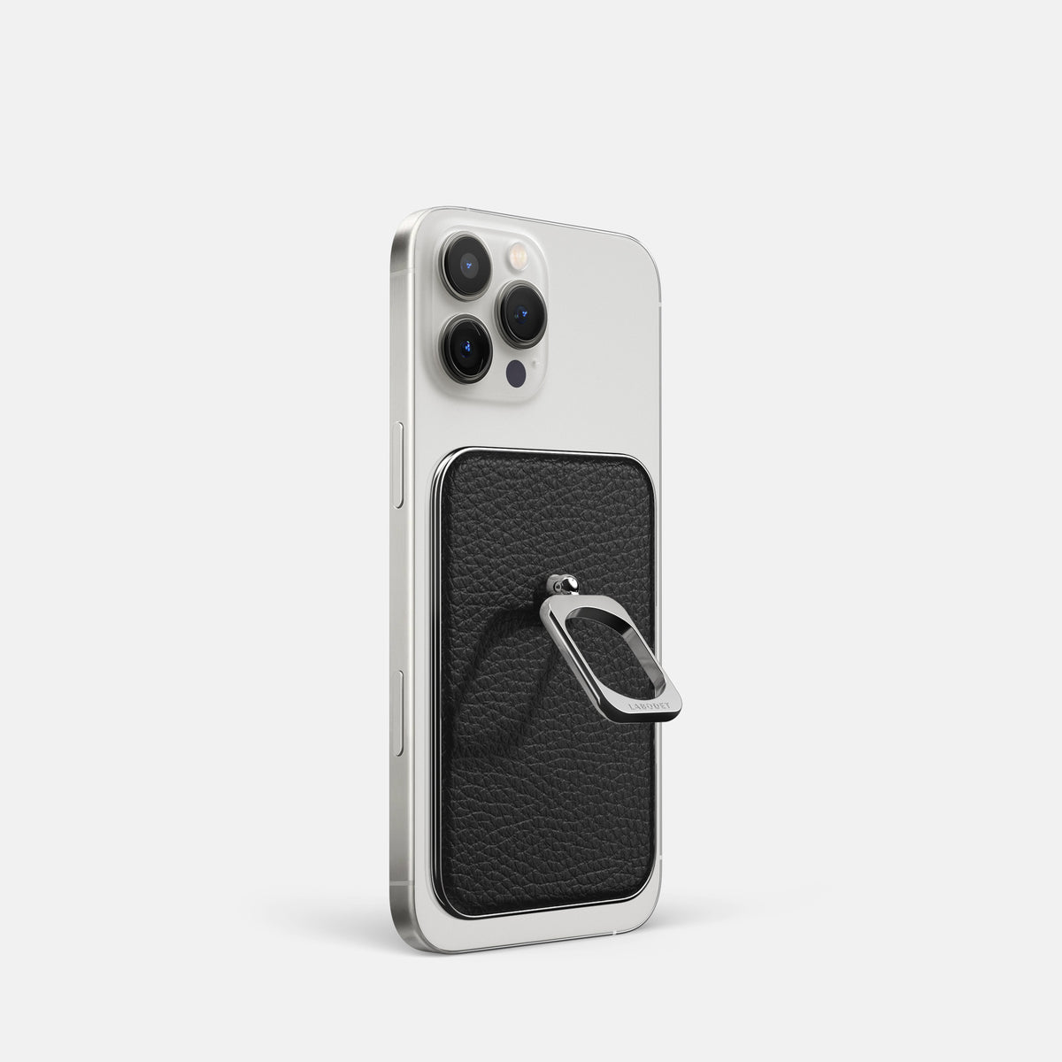 Black iPhone 16 Pro MagSafe Ring Calf with Steel Metal -1 | Black-Steel
