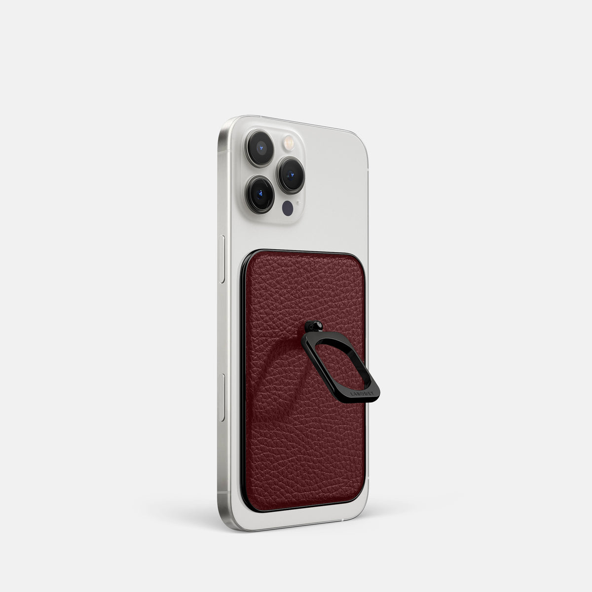 Bordeaux iPhone 16 Pro MagSafe Ring Calf with Black Metal -1 | Bordeaux-Black