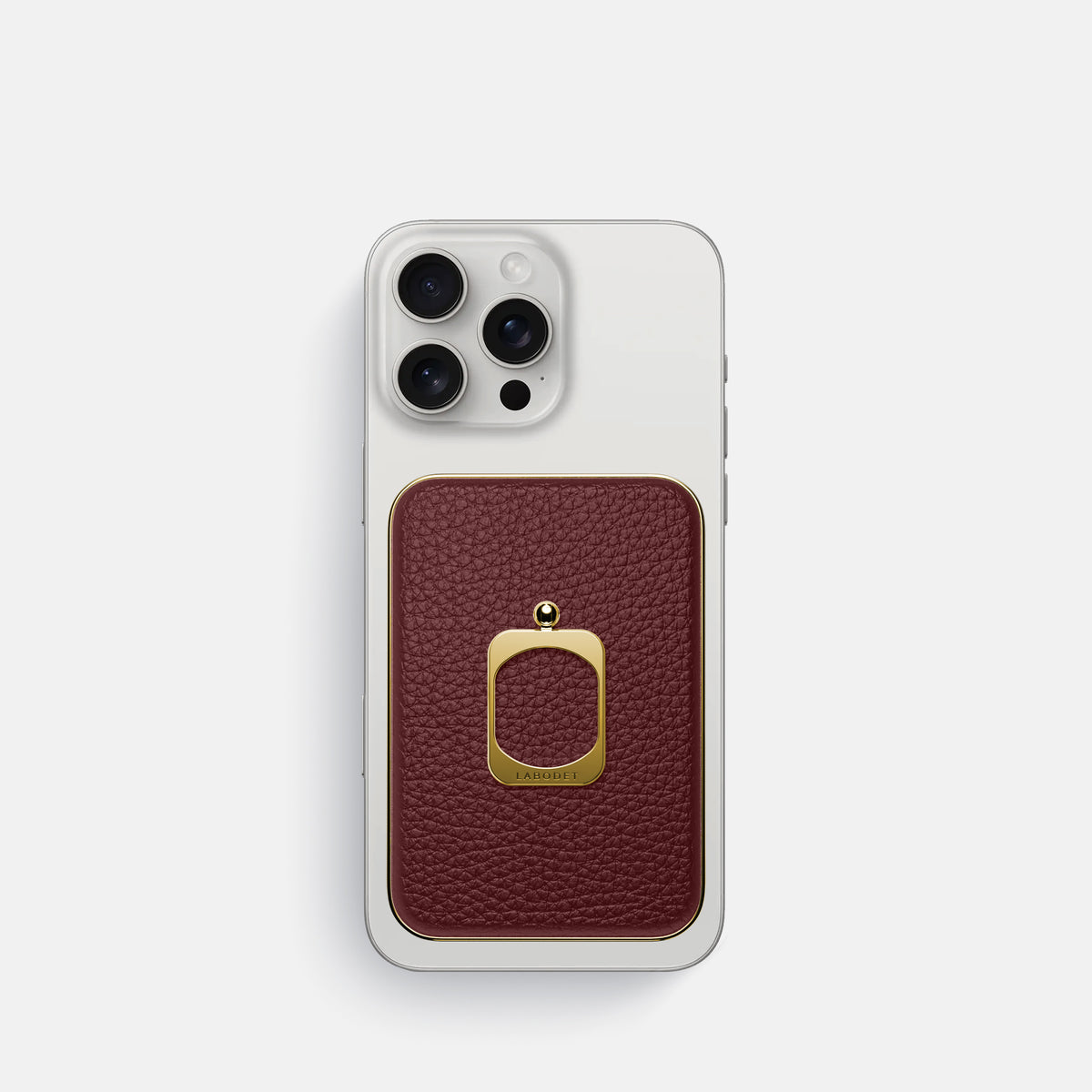 Bordeaux iPhone 16 Pro MagSafe Ring Calf with Gold Metal -2 | Bordeaux-Gold